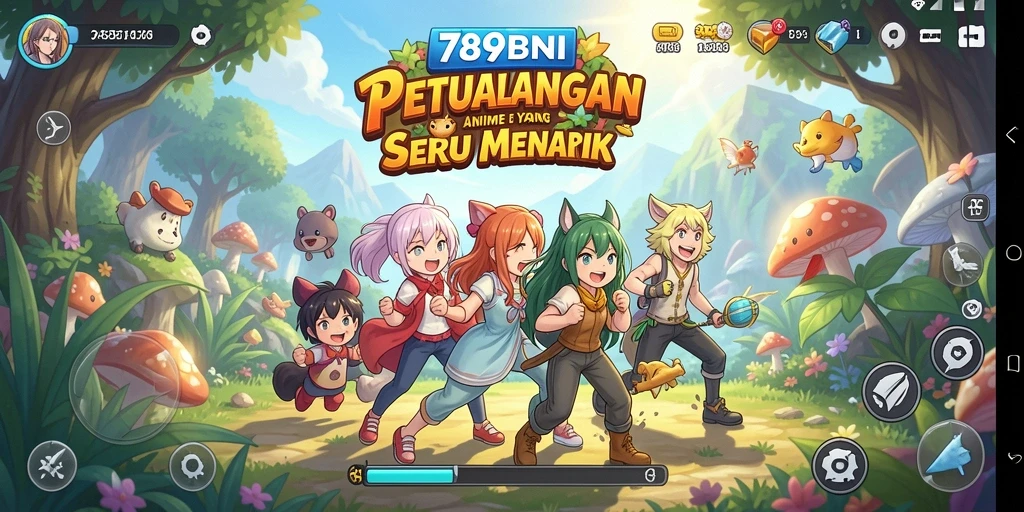 Screenshot gameplay 789BNI menampilkan aksi pertarungan anime yang seru.