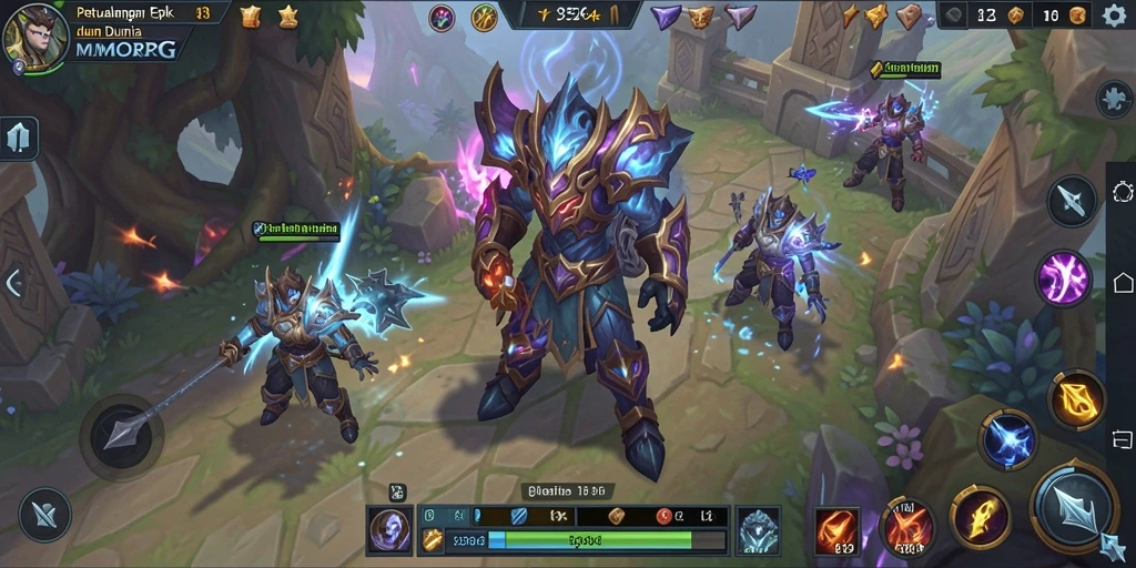 Tangkapan layar dari gameplay epik dalam 8364, menampilkan pertarungan dan eksplorasi.
