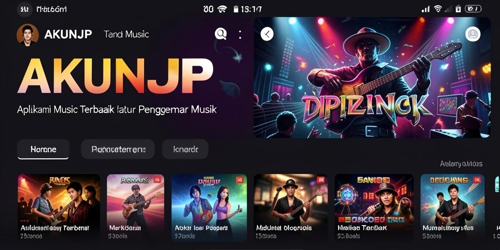 Tampilan gameplay menarik dari aplikasi musik AKUNJP.