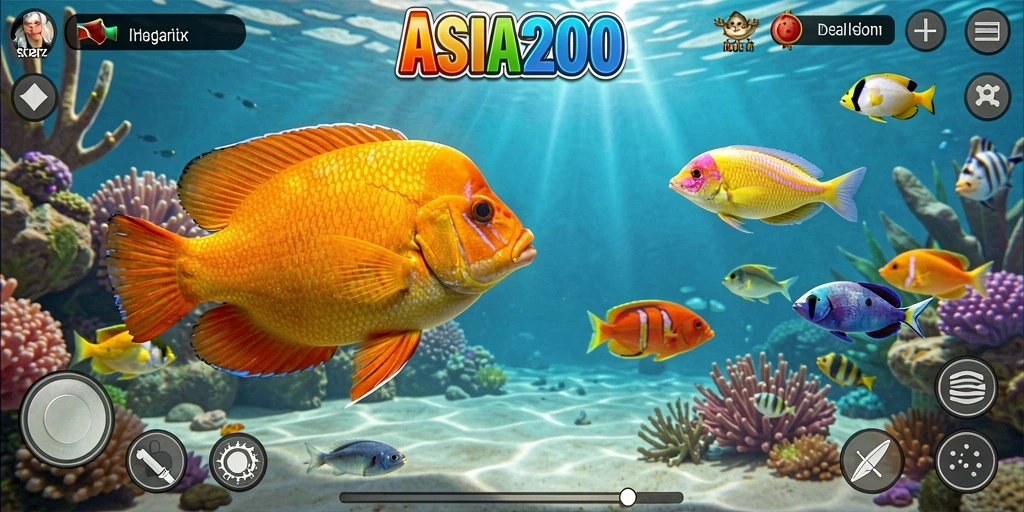 Gameplay seru Tembak Ikan dalam ASIA200, nikmati petualangan bawah laut.