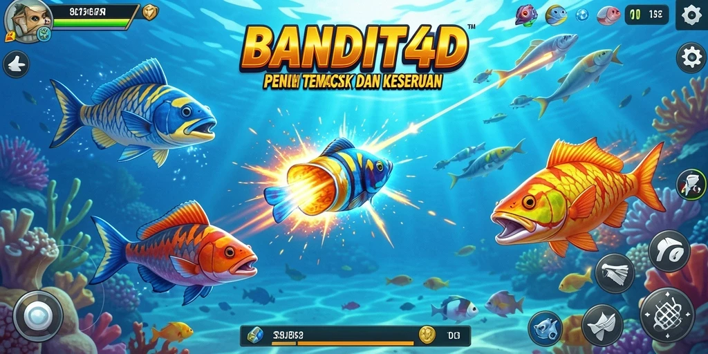Screenshot gameplay BANDIT4D dengan aksi Tembak Ikan yang seru.
