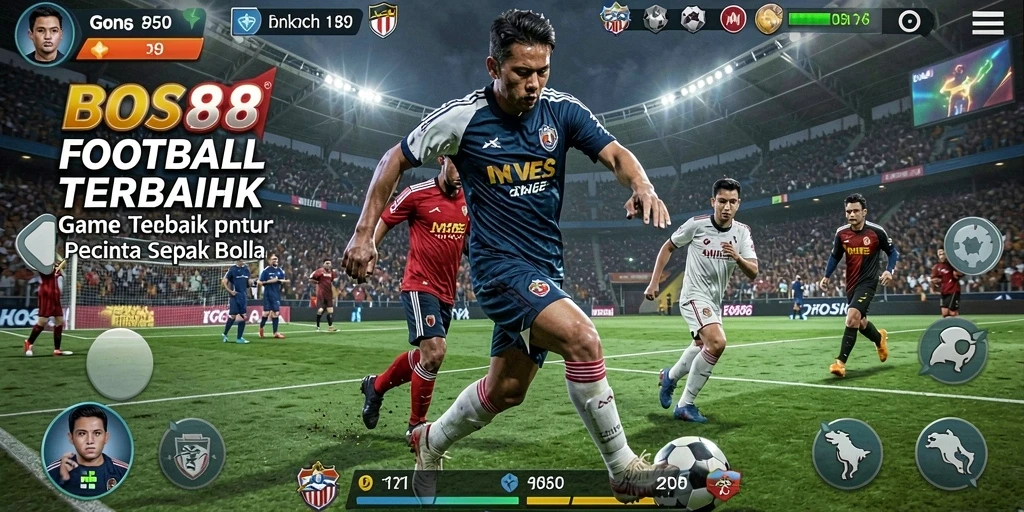 Tampilan menarik dari gameplay seru dalam game sepak bola.