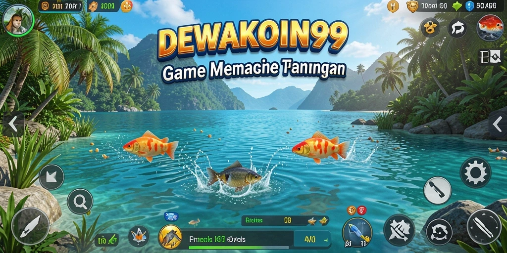 Gameplay seru DEWAKOIN99 saat menangkap ikan di laut.