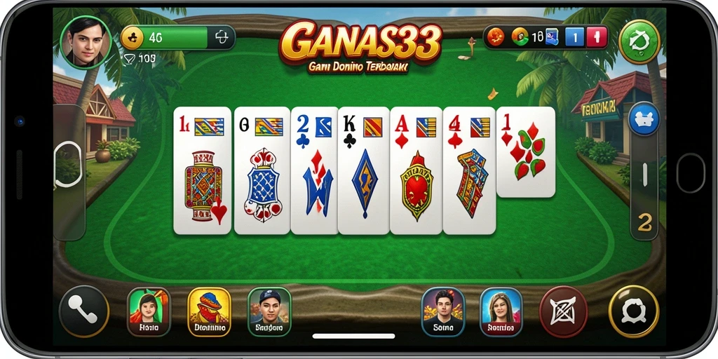 Tampilan gameplay seru dari GANAS33 yang menampilkan penggemar Domino.