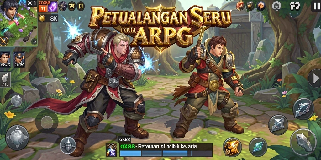Visual menakjubkan dari game ARPG GX88 saat pertempuran.