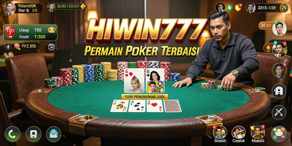 Screenshot gameplay HIWIN777 yang menampilkan aksi Poker yang mendebarkan.