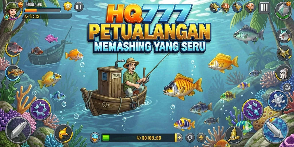 Tampilan gameplay HQ777 yang menampilkan aktivitas memancing yang menarik.
