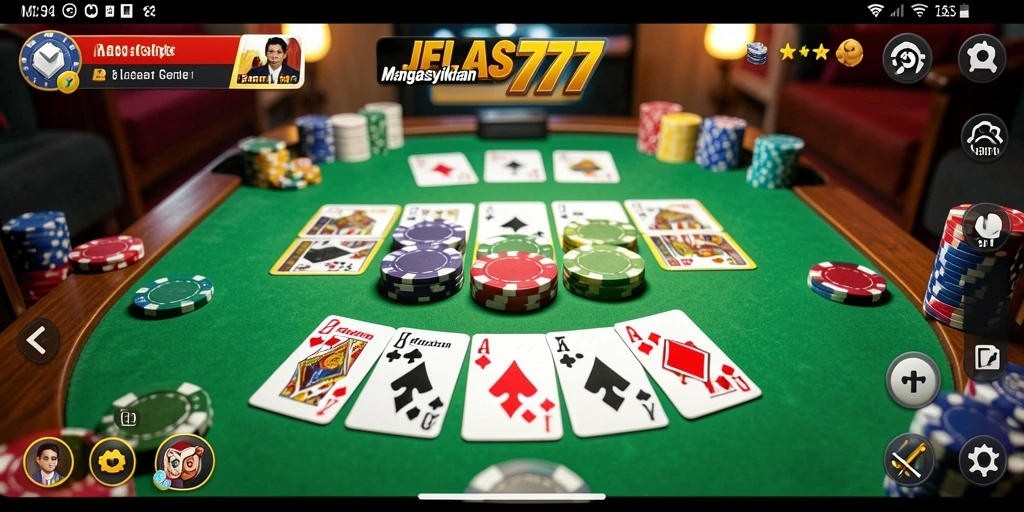 Tampilan menarik gameplay Gaple JELAS777 yang seru.