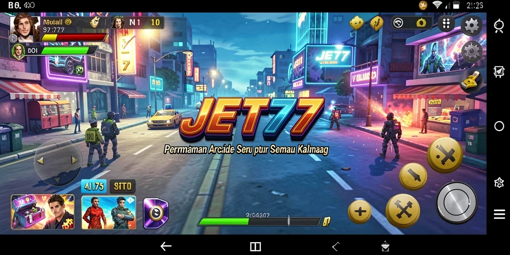 Tampilan gameplay seru dari JET77 dengan aksi cepat.