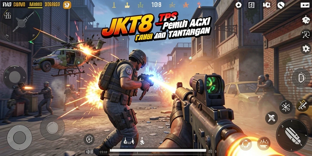 Tampilan gameplay JKT8 yang seru dan menantang.