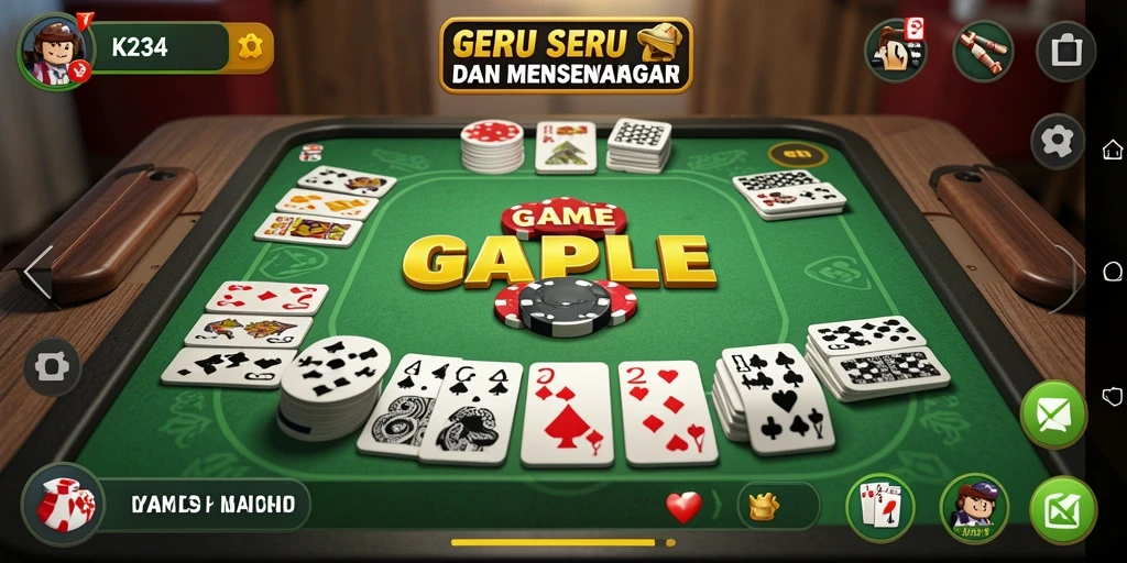 Tampilan gameplay Gaple yang seru dan kompetitif di K234.