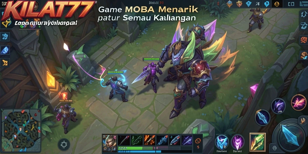 Screenshot KILAT77 menampilkan aksi seru dalam pertempuran MOBA.