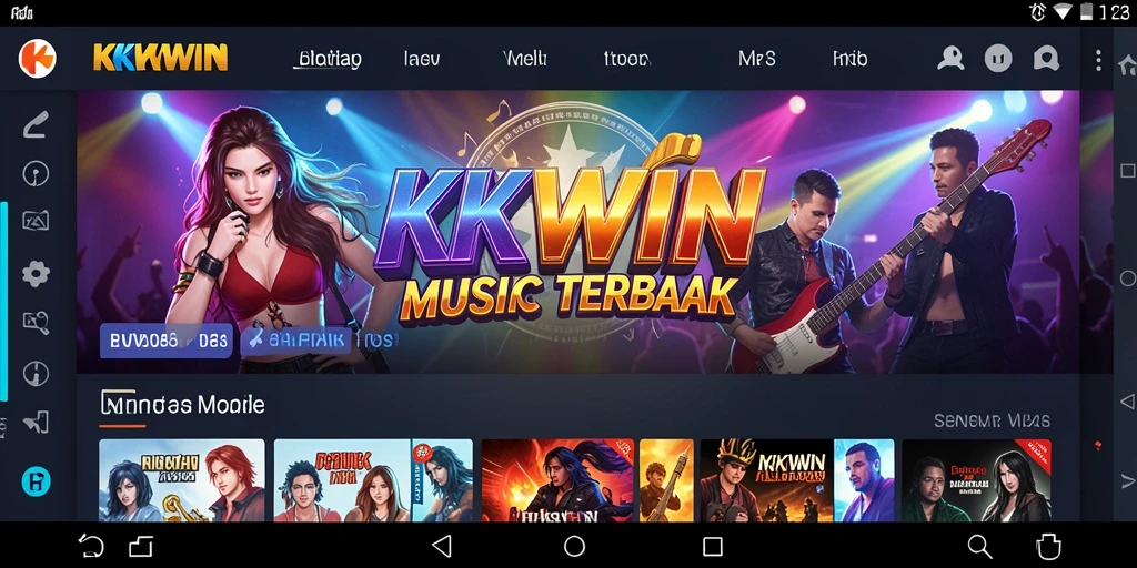 Tampilan gameplay KKWIN dengan fitur musik interaktif.