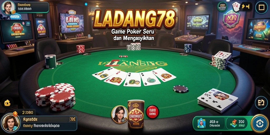 Screenshot menunjukkan suasana seru saat bermain Poker di LADANG78.