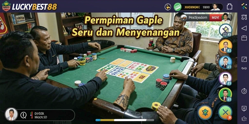 Tangkapan layar gameplay Gaple yang menarik dan interaktif di LUCKYBEST88.