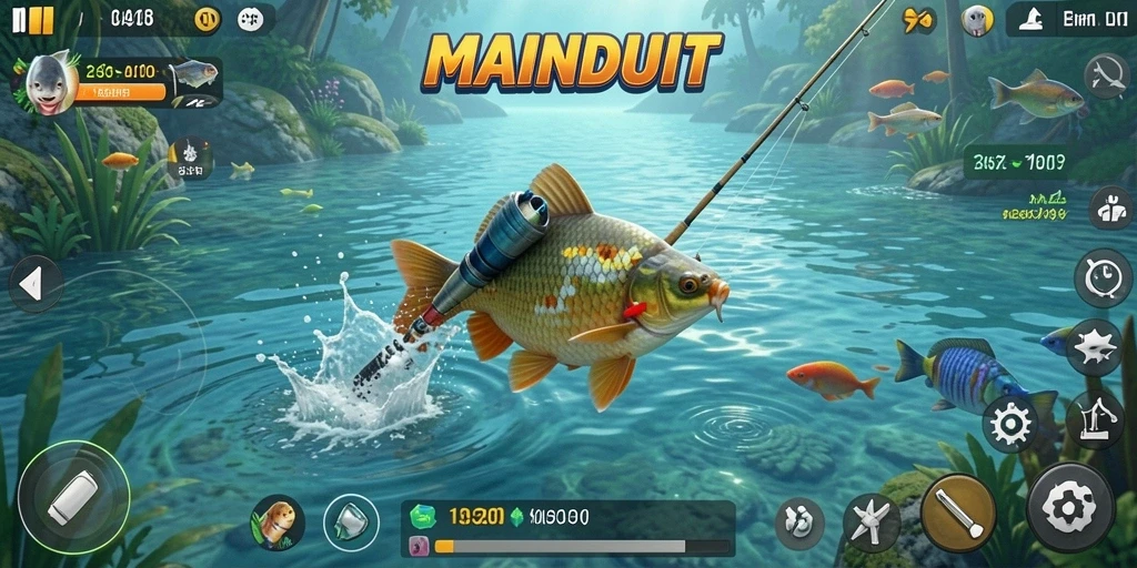Tangkapan ikan yang memukau dalam gameplay MAINDUIT.