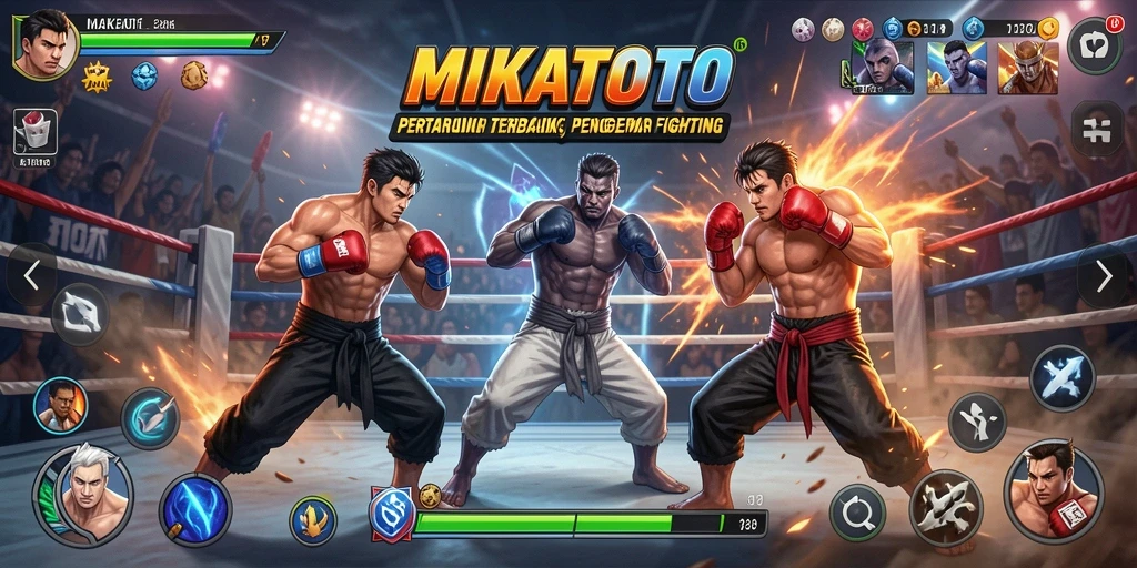 Tampilan gameplay MIKATOTO dengan aksi pertarungan yang intens.