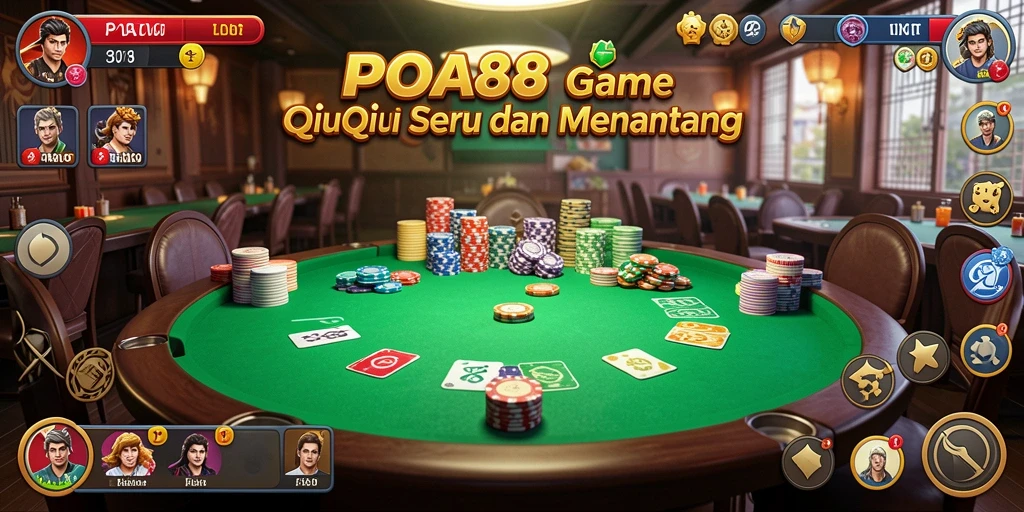 Tampilan gameplay seru dalam permainan QiuQiu POA88.