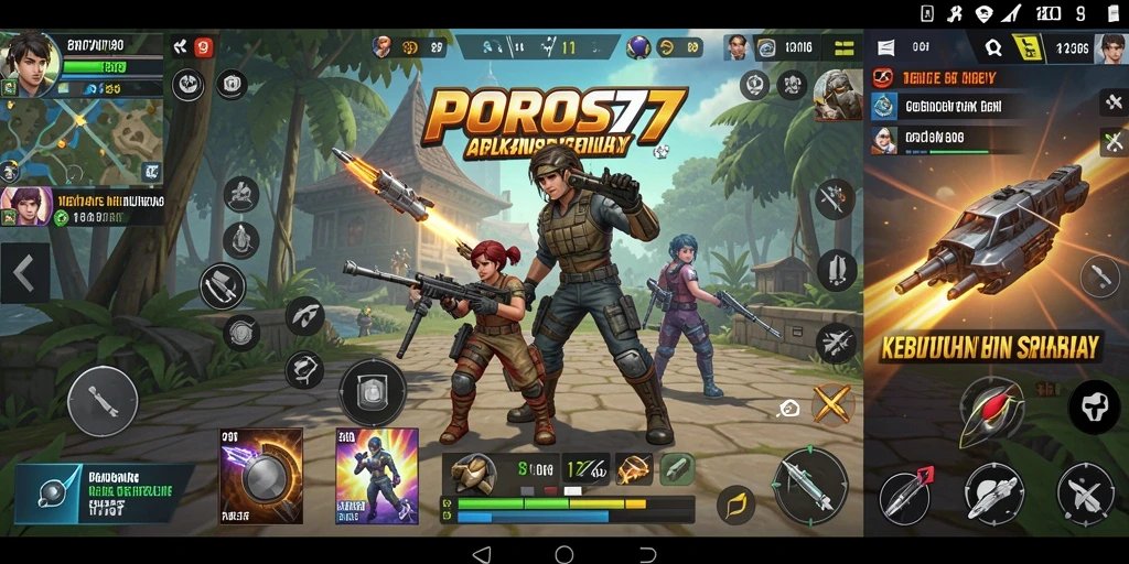 Tampilan aplikasi POROS77 yang modern dan interaktif.