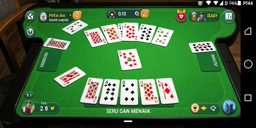 Tampilan screenshot utama PP444 dengan gameplay seru Gaple.