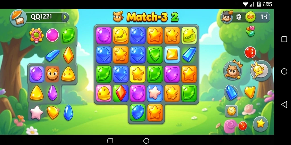 Gameplay seru dan penuh warna di QQ1221 Match-3.
