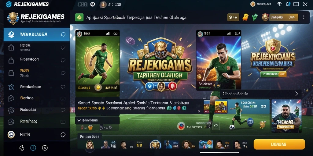 Screenshot utama REJEKIGAMES menampilkan antarmuka taruhan olahraga yang menarik.