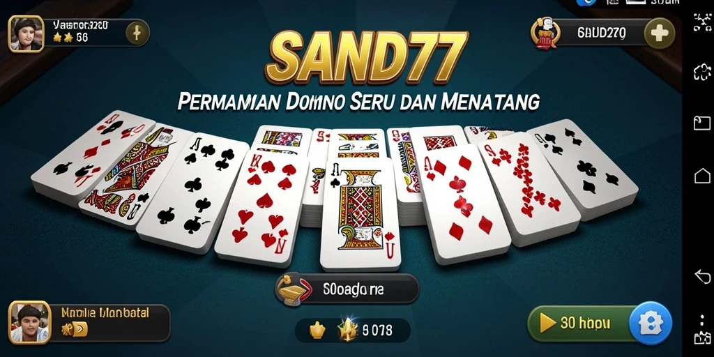 Tampilan screenshot SAND77 menunjukkan gameplay seru Domino yang menarik.