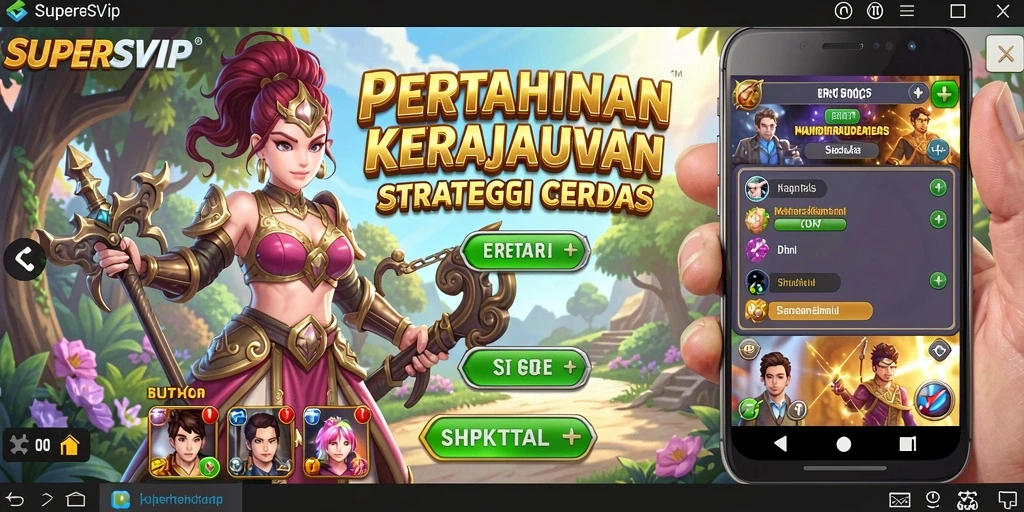 Tampilan gameplay menakjubkan dari SUPERSVIP dalam mode Tower Defense.